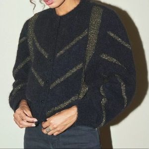 Rouje Tina Cardigan Black & Gold